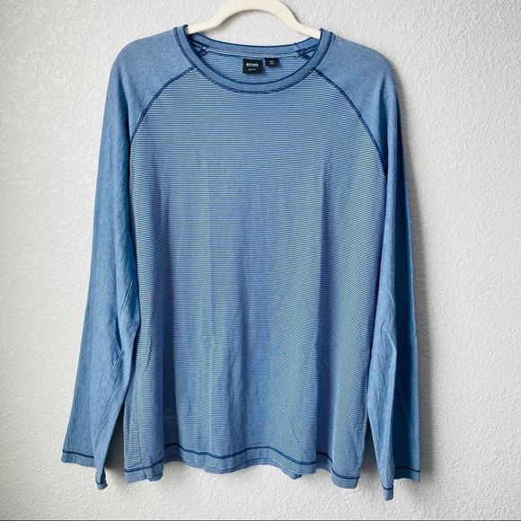 Hugo Boss Slim Fit Striped Long Sleeve Sz XXL - Picture 1 of 8